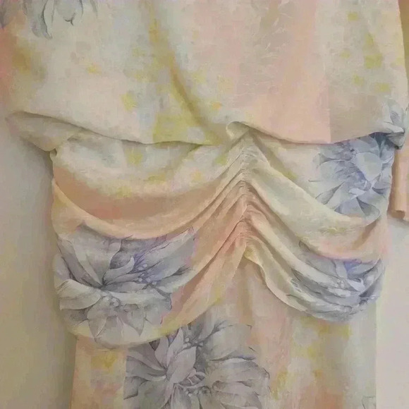 Edie johne 80s floral pink and blue  dress size small - Picture 7 of 13